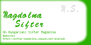 magdolna sifter business card